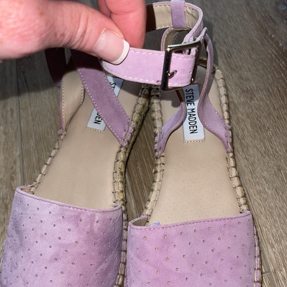 NWOB Steve Madden Leather Suede ESPADRILLES FLATS in lavander - Picture 4 of 6